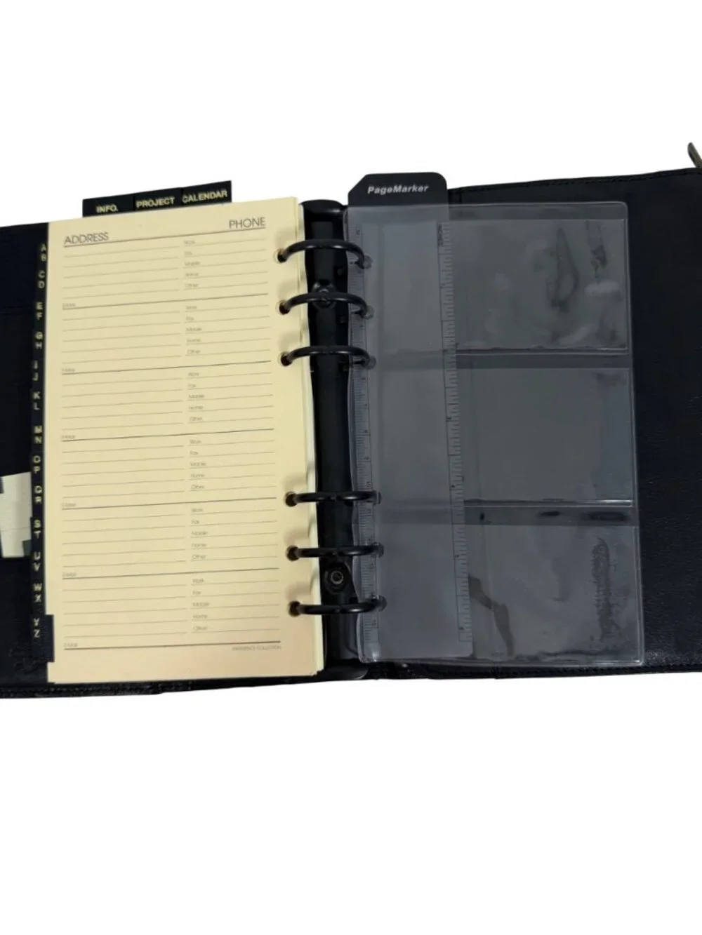 New Vintage Carlo Amboldi Black Italian Leather Day Planner